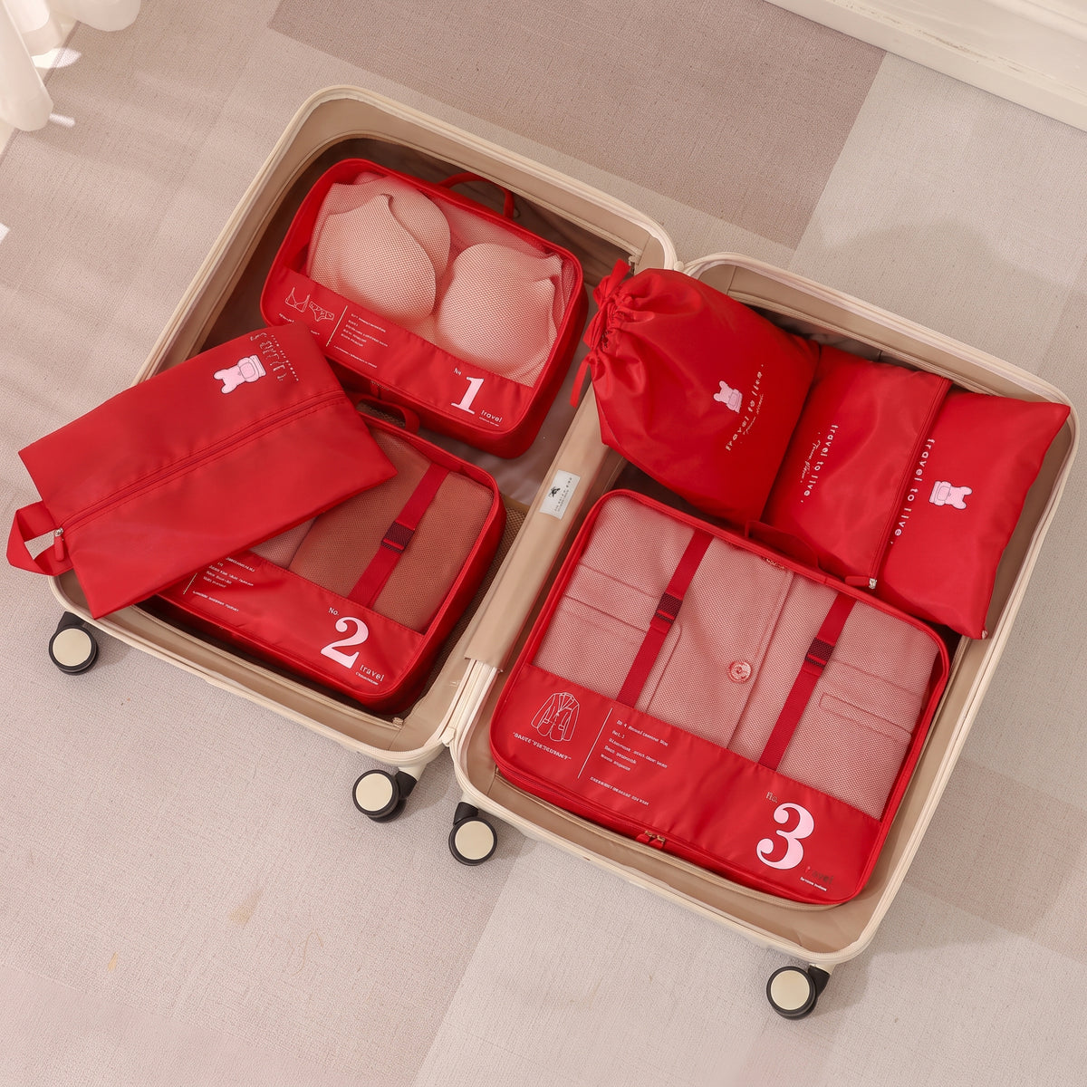 Nodsoma Pakset | 7-Piece Compression Packing Cubes
